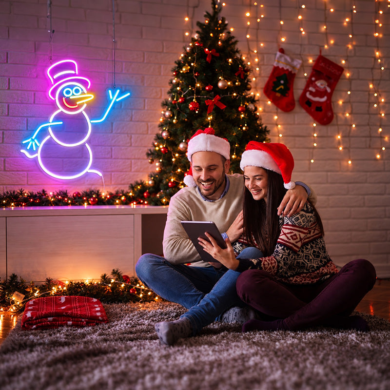 Snowman neon Christmas decorations