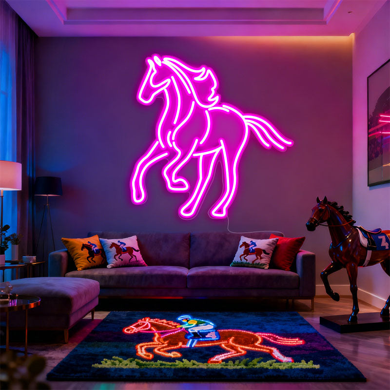 Running horse neon wall art