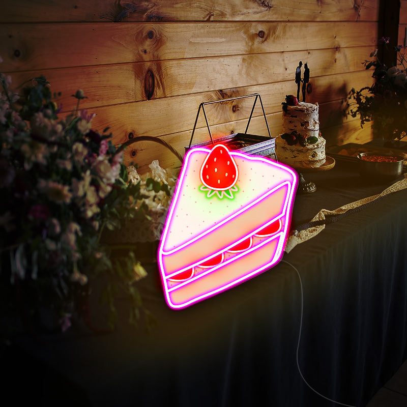 pink ice cream cake neon