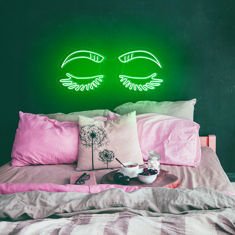 Led Neon Lashes Sign Eyelashes and Eyebrows LED neon beauty sign | Lash & Beauty Salon Wall Art