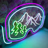 Ski Goggles with Mountains Neon