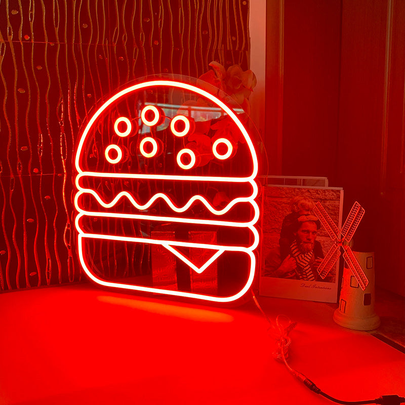 Hamburger LED Line Art neon sign