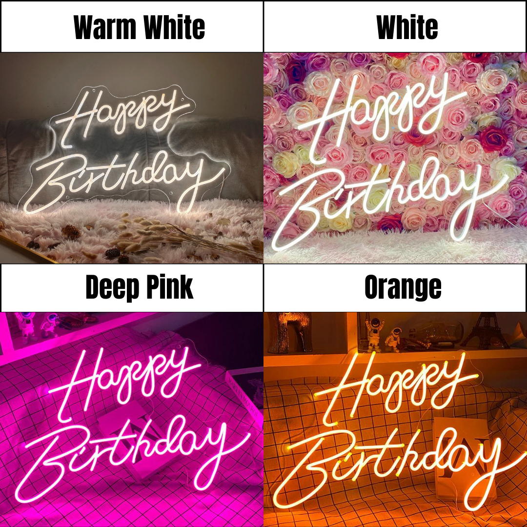 Happy Birthday LED Neon Sign