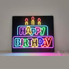 Colourful Happy Birthday Cake with Canndles Neon Light