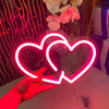 Double Heart Neon Sign