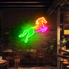 Jumping horse neon art