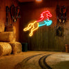 Jumping horse neon art