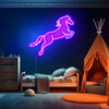Jumping horse neon art