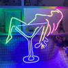 Woman in Martini Glass Multi-Colour Neon Sign