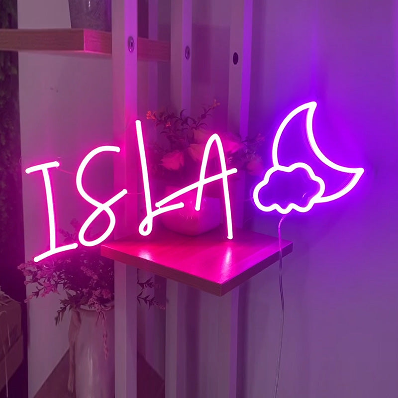 Custom name with night sky LED neon sign