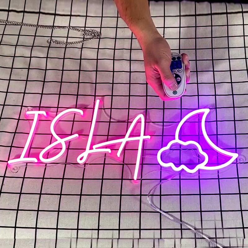 Custom name with night sky LED neon sign