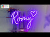 LED Name with Cute Heart neon sign