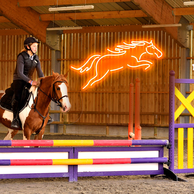 Galloping horse neon sign