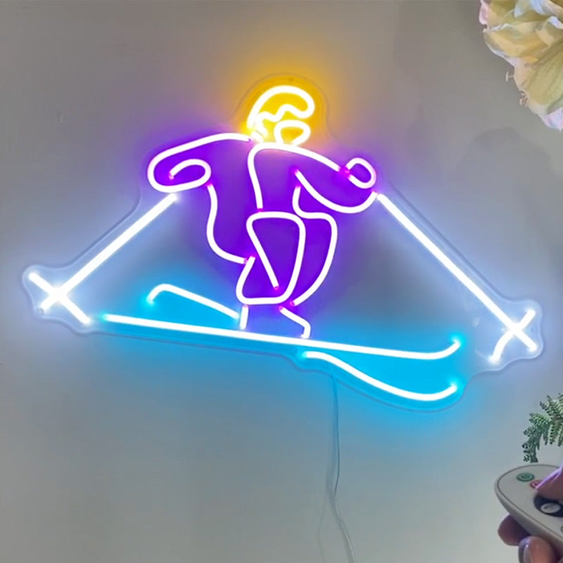Downhill Skier Neon Sign
