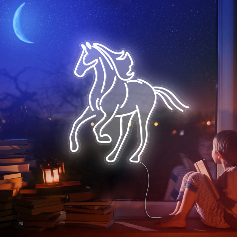 Running horse neon wall art