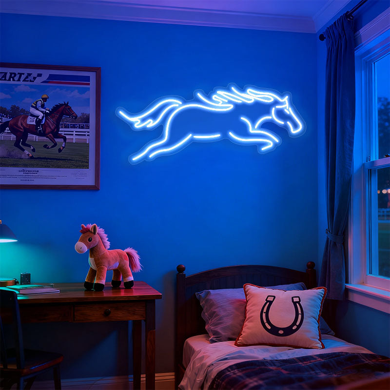 Galloping horse neon sign