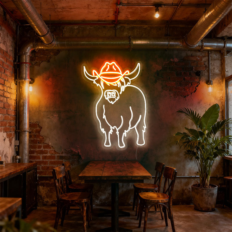 Dairy cow neon light