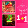 Merry Xmas tree & Cute Reindeer neon light gift box