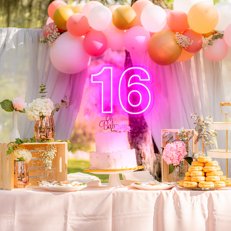 16th Sixteen Birthday Background Sign
