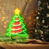 Outdoor green christmas tree neon light