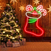 Red Christmas Stocking Neon Sign Decoration