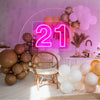 21 Twenty-First Birthday Neon Sign