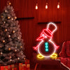 Cute colourful Snowman neon wall art