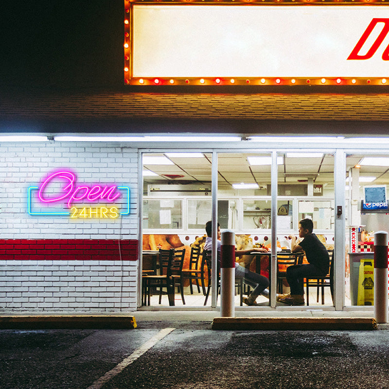 Open 24 hours LED Neon Sign