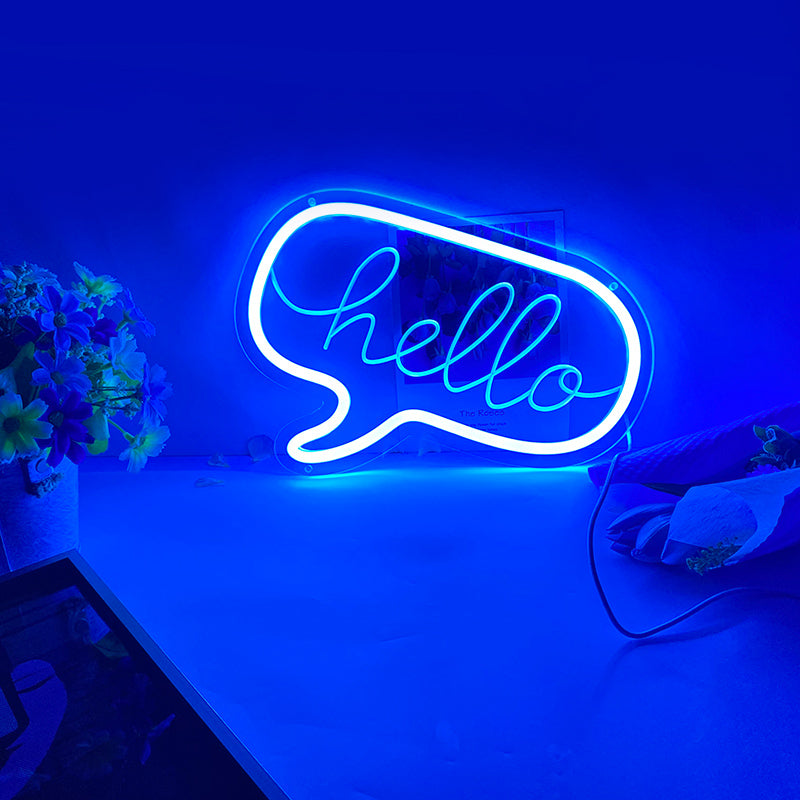 Blue Hello. Sign Blue Neon Sign | Hello Neon Sign | Small Cute Affordable Creative Gifts ...