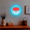 Heart eyes emoji neon wall art