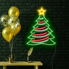 Outdoor green christmas tree neon light