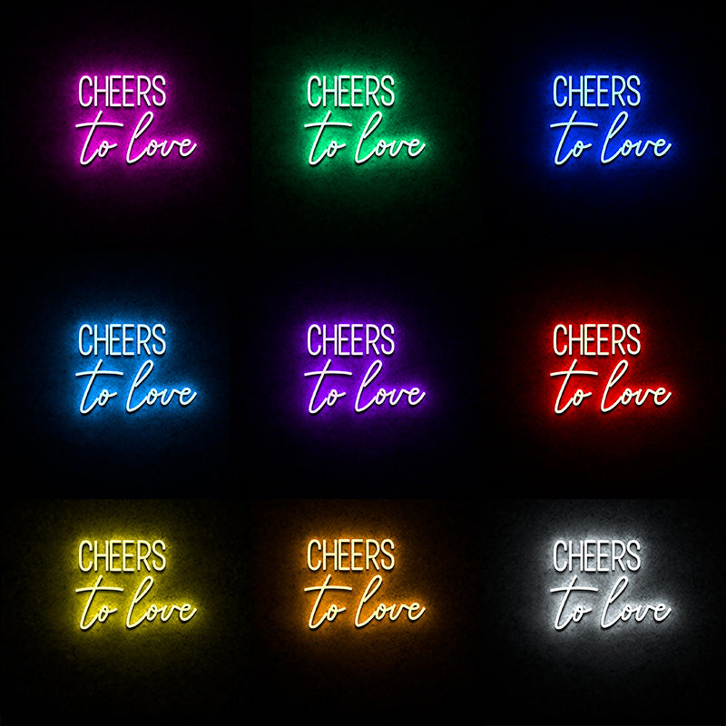 Cheers to love for wedding led signs