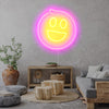 Smiley face with fringe emoji LED neon sign