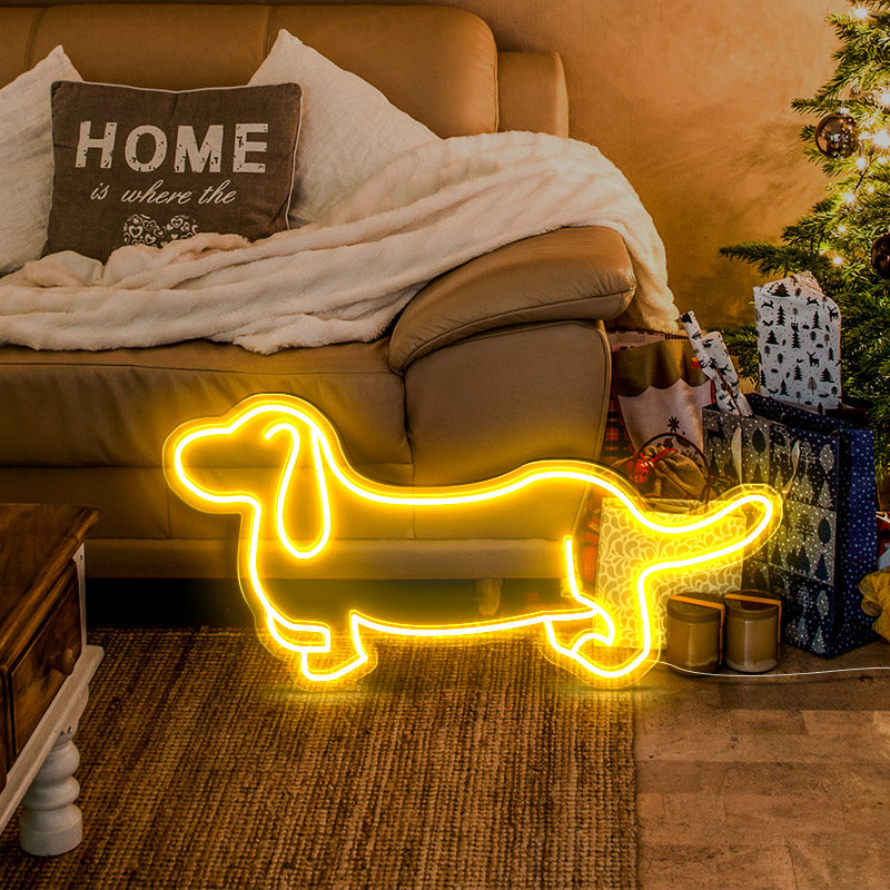Doghnuts Led Logo Dachshund Sausage Dog LED Sign | Neon Party