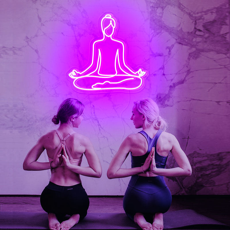 Beautiful Yoga Lotus Pose LED Neon Light