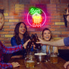 Beer bar with glass LED neon sign 