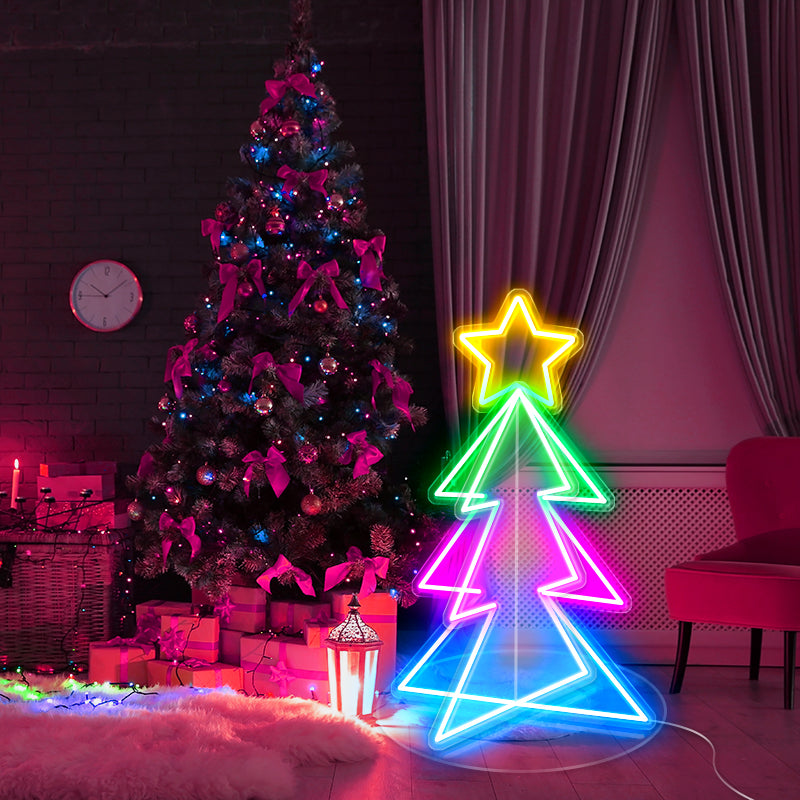 3D Neon Christmas Tree