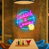 Cocktails and Dreams with beer glass LED neon light