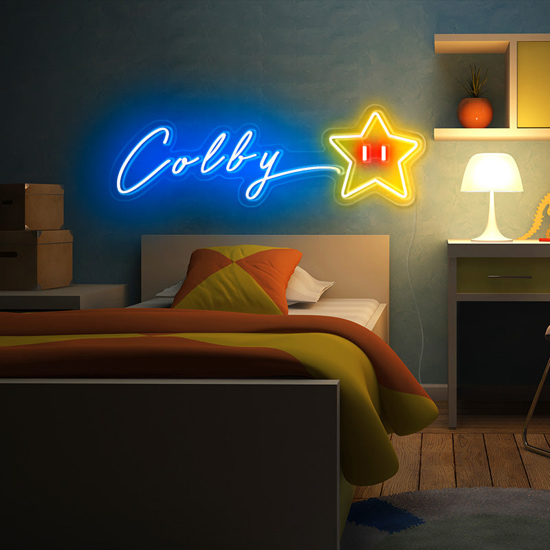 Name with Customisable Star neon sign