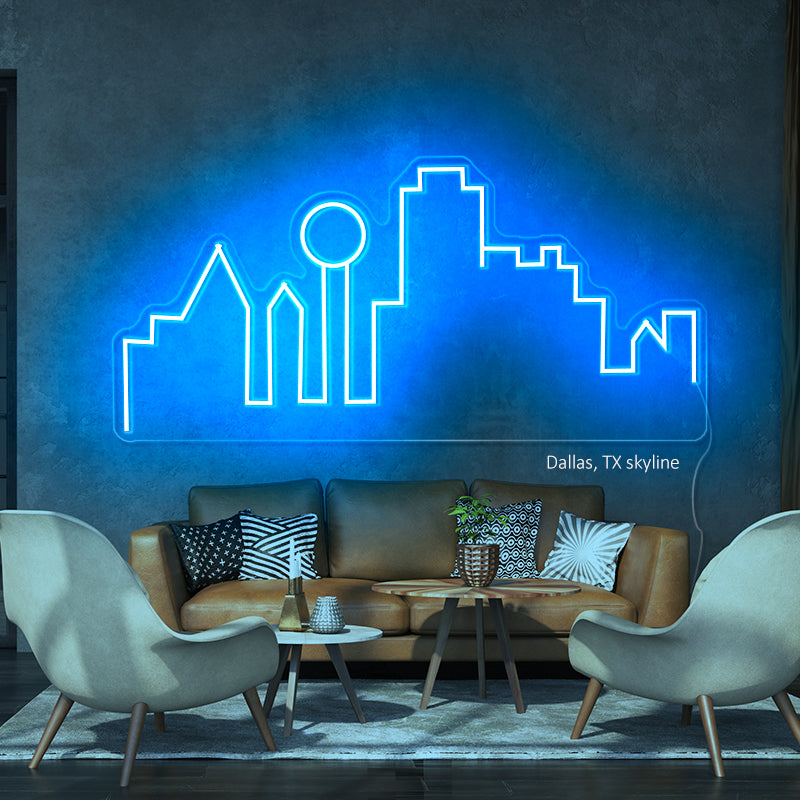 Dallas Skyline Neon Sign