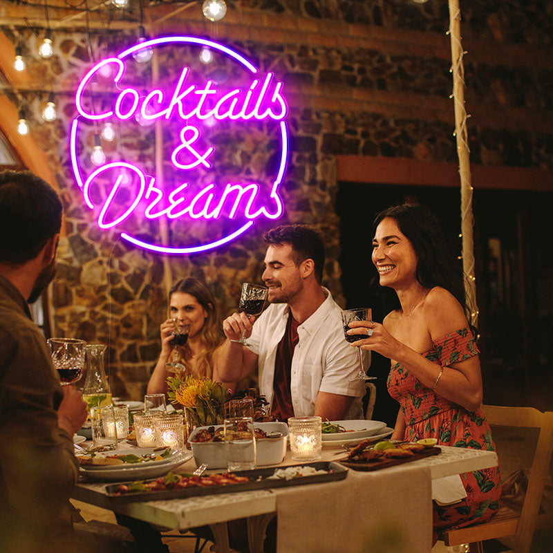 Cocktails And Dreams Sign | Bar & Beer Party Signs