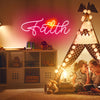 Faith & heart neon light