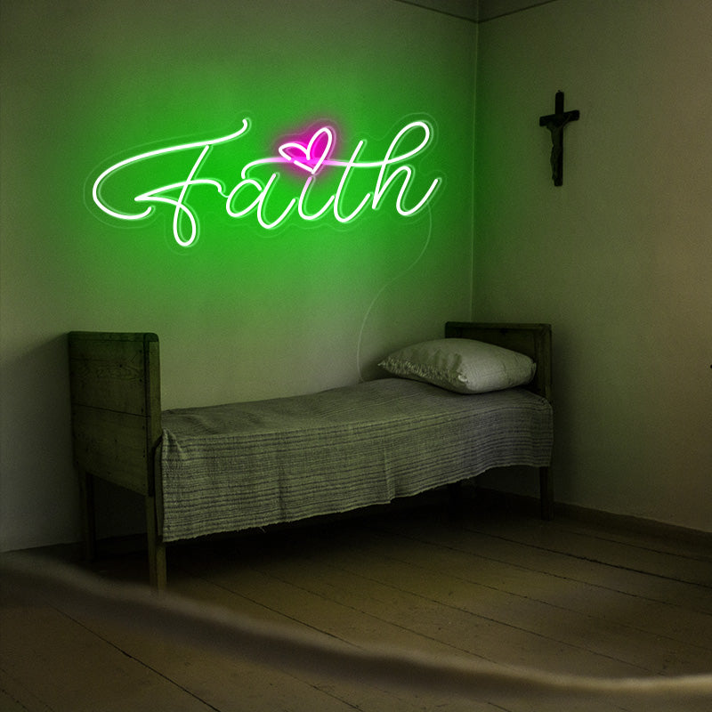Faith & heart neon light