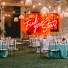 Find Your Seat neon sign wedding decor