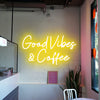 good vibes & coffee neon