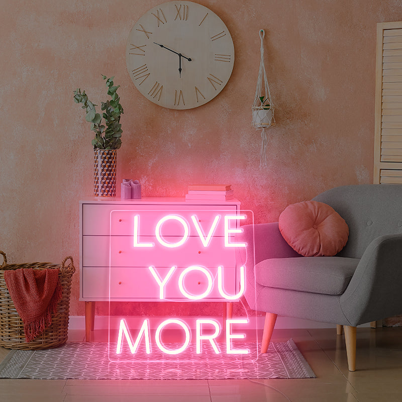 Love you more pink neon lights