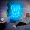 Cute pink rabbit neon art