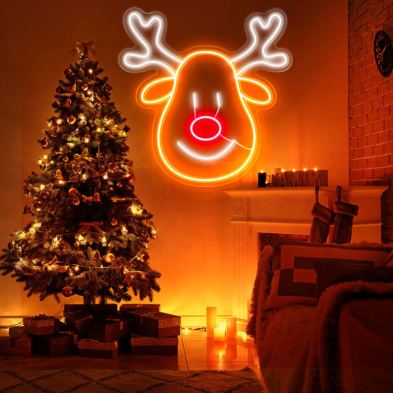 Cute Reindeer Neon Lights