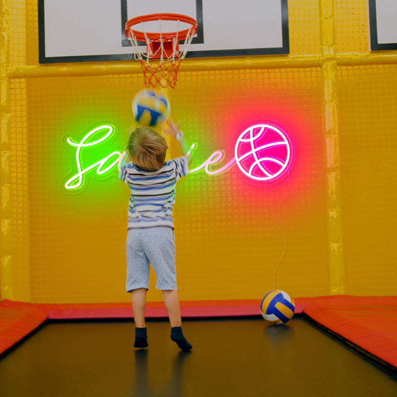 Personalised Basketball Plus Name neon light