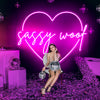 Custom text in large heart neon